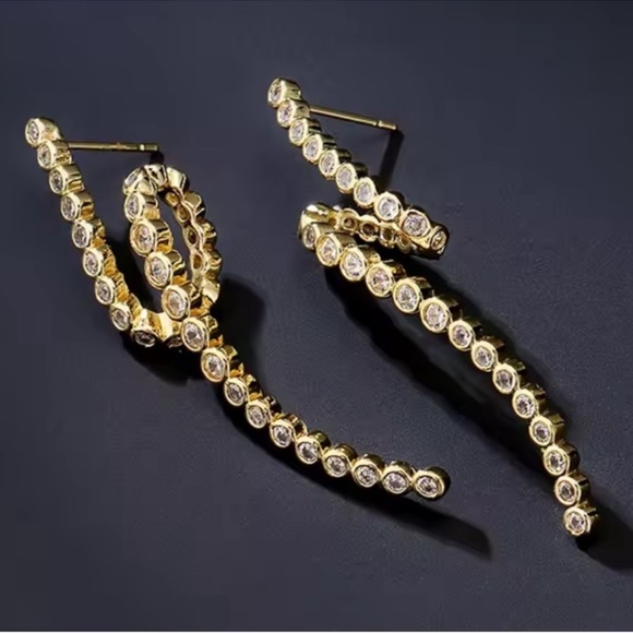 Anthropologie Jewelry - Baroque Diamond Celebrity Gold Earrings